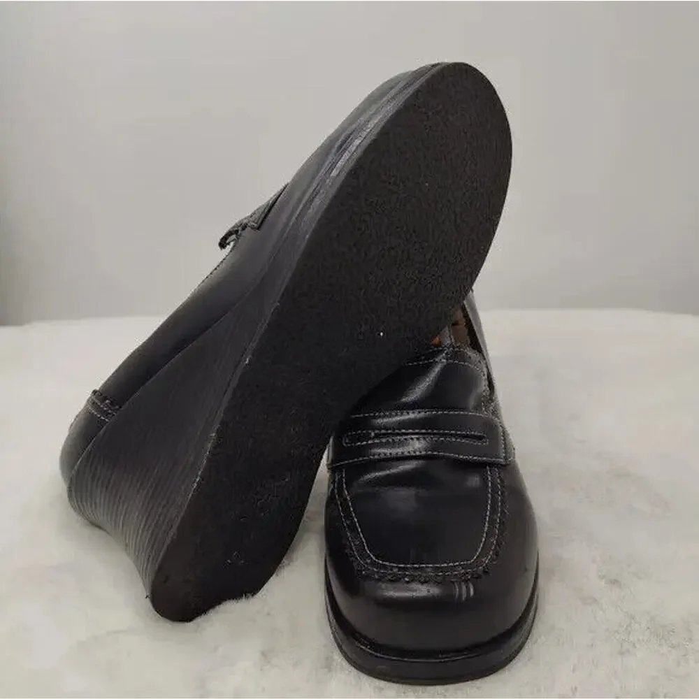 Vintage Black platform Loafers Size US 9.5